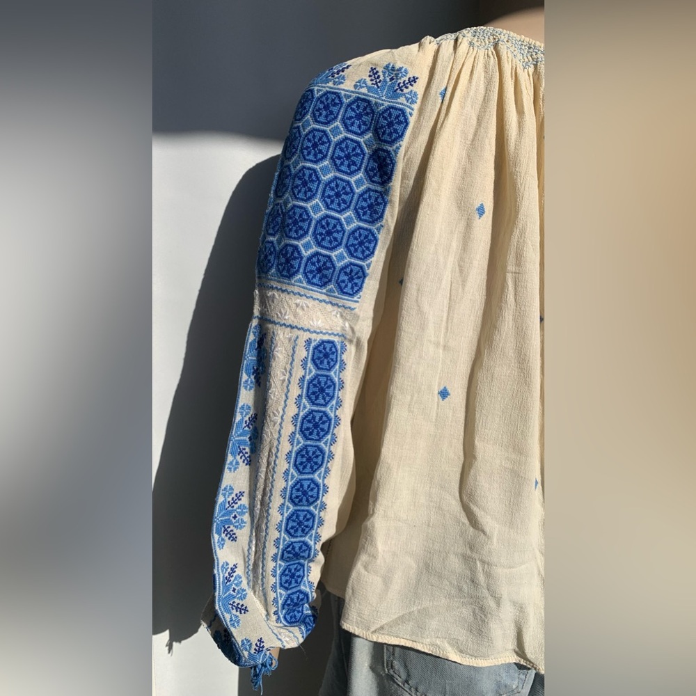 Antique Hungarian Heavily Embroidered Blouse - image 6